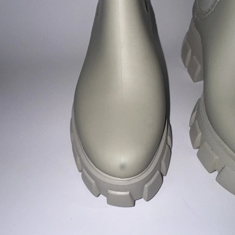 Jeffrey Campbell Chunky Lug Sole Rain Boots  Beige Women's Size 6